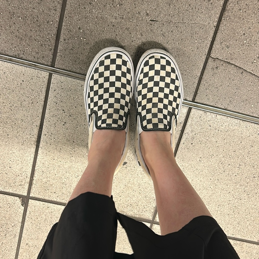 Vans White / Black Checkered Sneakers Size 9.5 Women’s